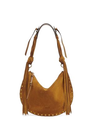 Brown suede calfskin leather shoulder bag ISABEL MARANT | BF0066FGD2C17M50CO